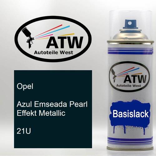 Opel, Azul Emseada Pearl Effekt Metallic, 21U: 400ml Sprühdose, von ATW Autoteile West.